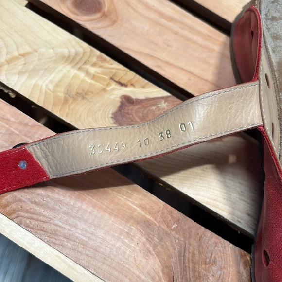 Haflinger Red Leather Clogs Mules Size 38 - Picture 9 of 10